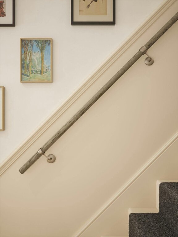 Handrails Direct Wappenbury Grey Straight Flight Handrail
