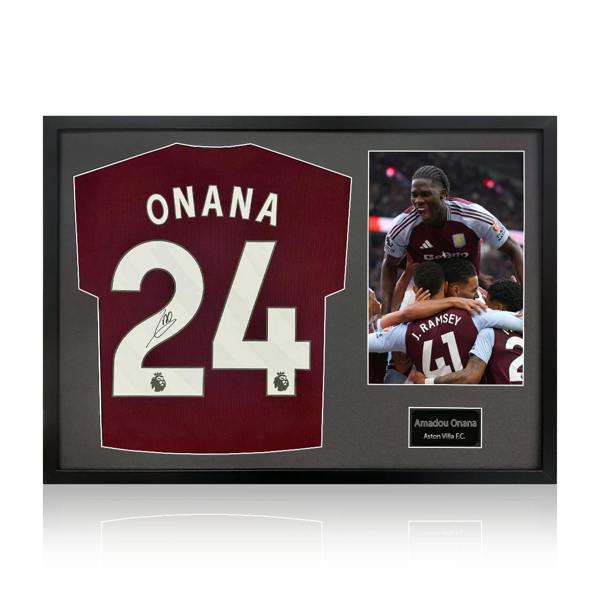 Amadou Onana Signed Aston Villa Shirt Classic Frame