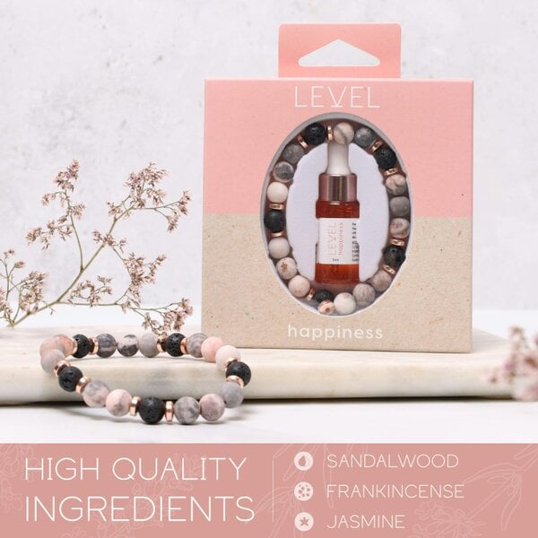 SMUG Lava Bead Aromatherapy Bracelet with Essential Oil - Happiness