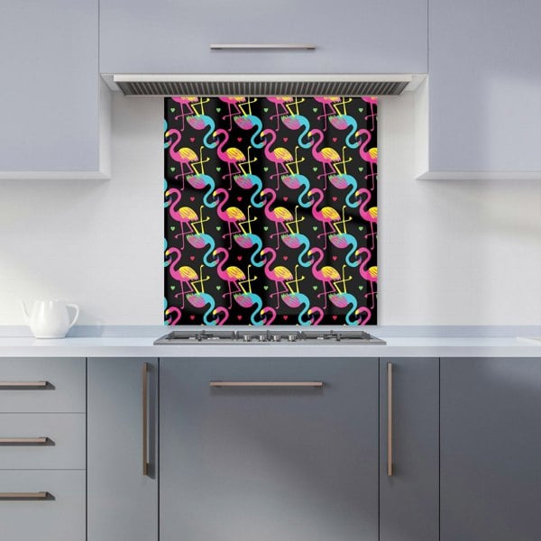 Warren Reed - Designer Vivid Flamingo Pattern Kitchen Splashback