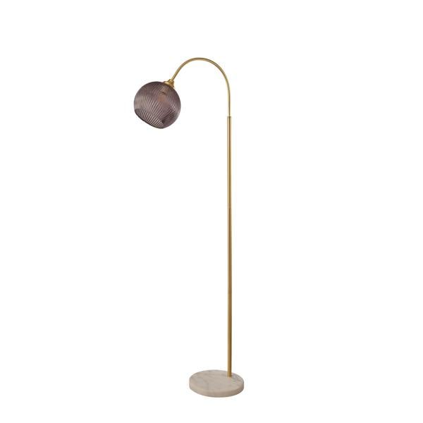 Lighting Collection RIBBED GLASS FLOOR LAMP GREY