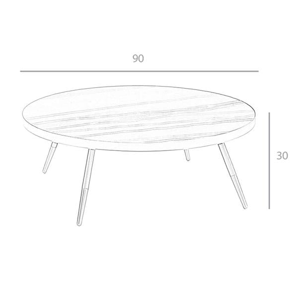 Angel Cerdá Round Coffee Table Porcelain Marble and Black Steel 2068
