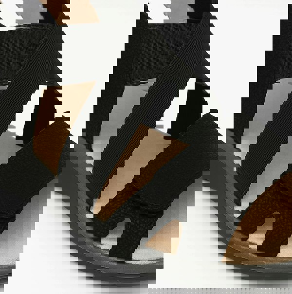 Boulevard Womens Strapy Touch Fasten Sandals Black Shimmer