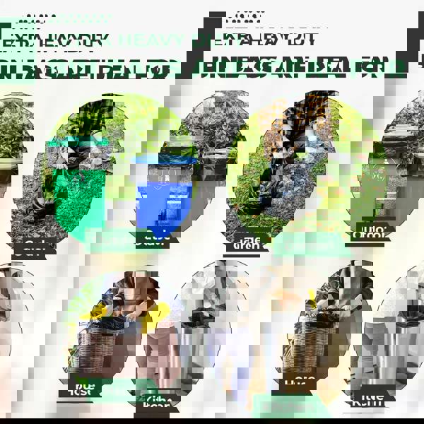 ECONX Heavy-Duty Black Refuse Sacks Bin Liners 70L Bin Bags Recycling Rubbish Bags x 100