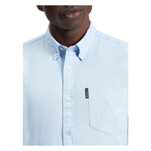 Ben Sherman Mens Signature Oxford Short-Sleeved Shirt - Sky