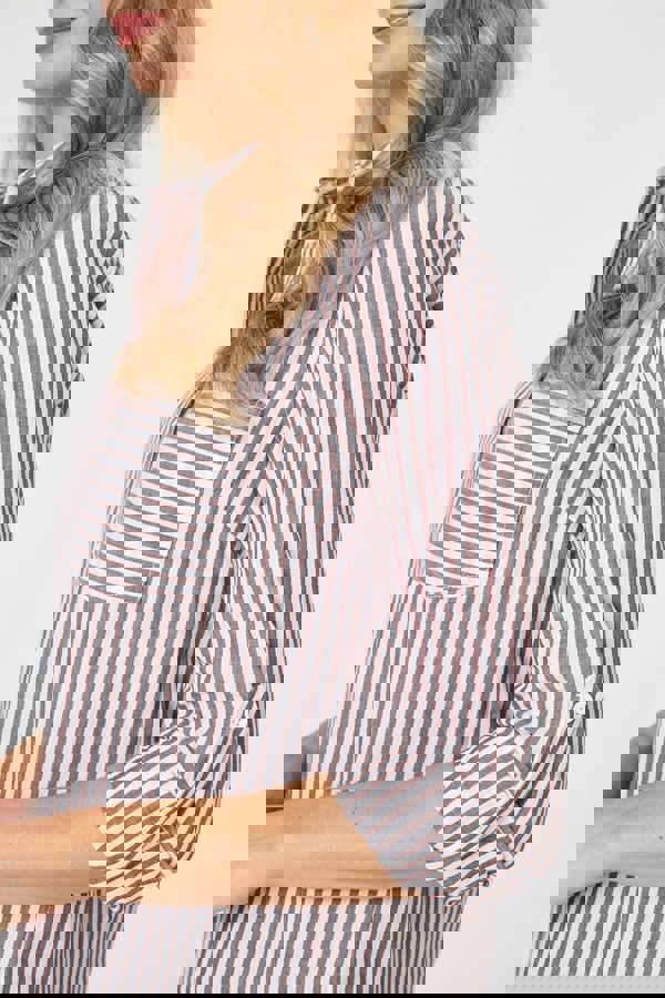 Brown | Striped Long Sleeve Shirt
