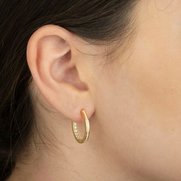 Gold Trip Small Nude Enamel Hoop Earrings