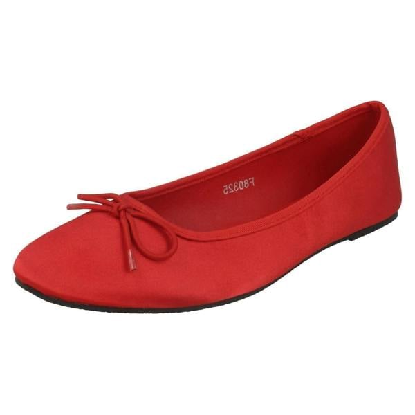 Spot On Ladies Spot On Satin Ballerinas