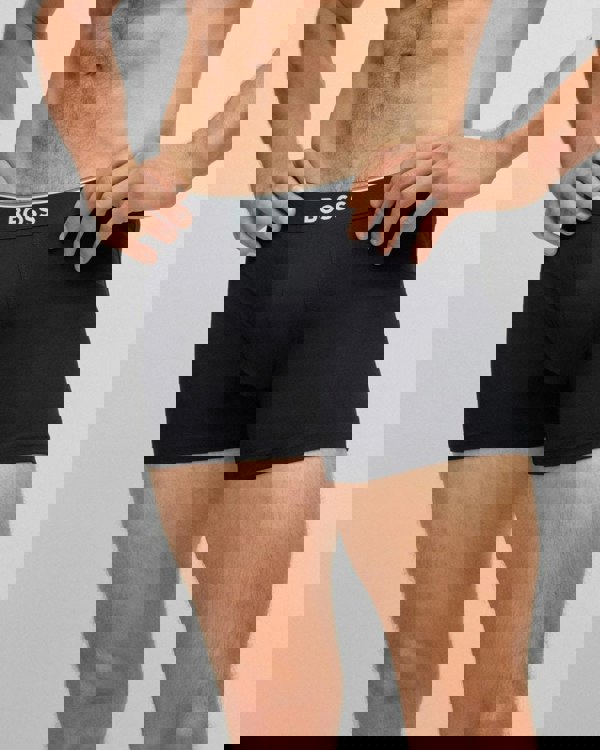 BOSS Orange Power Three Pack Mens Stretch Cotton Boxer Briefs With Logos NOS - White/Grey/Black 999