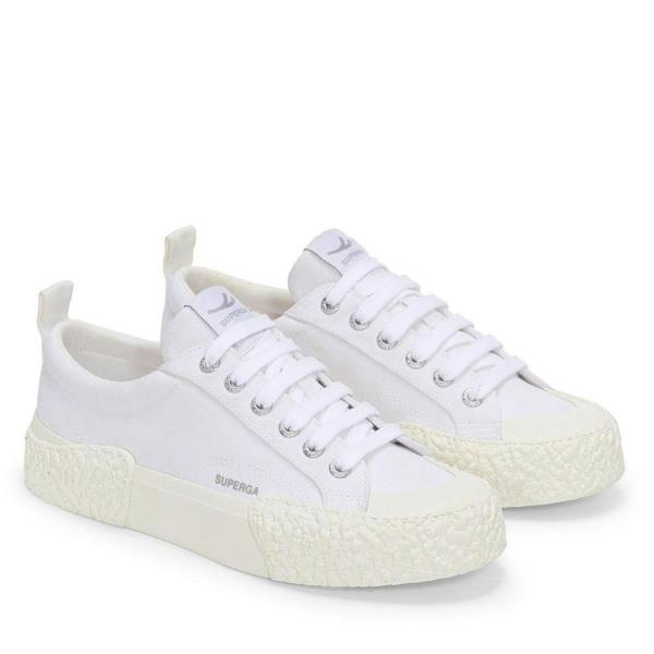 Superga Unisex Adult 2660 Stripe Big Bumpers Trainers - White/Off White - 