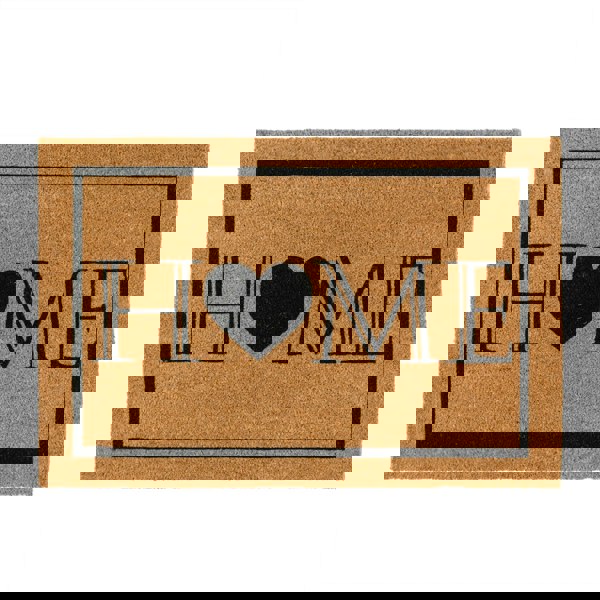 JVL Eco-Friendly Latex Backed Coir Entrance Doormat, 60x90cm - Heart Home Welcome