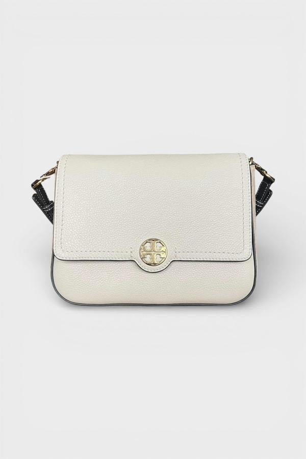 Tory Burch Felix Colour Block Flap Cream Shoulder Bag New Moon Beige