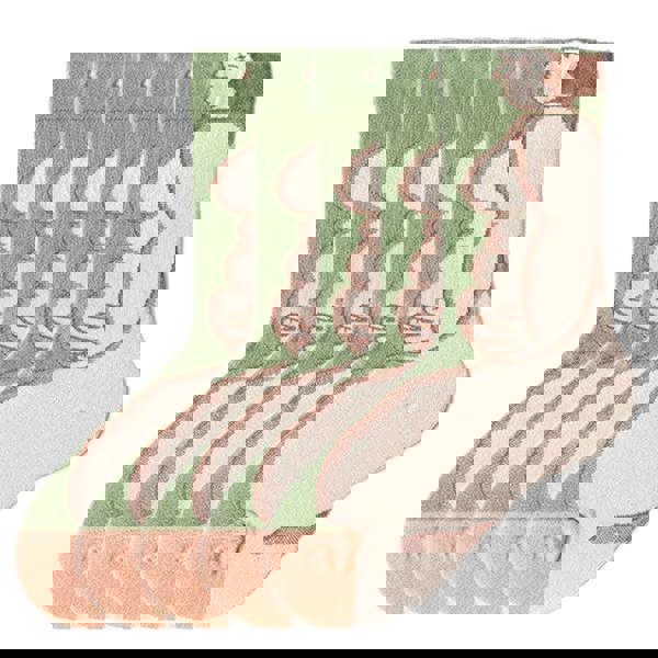 Anyfootwear 5 Pairs Size 5-9 Fashion Long Sock Cartoon Personalized Creative Nature Blue Human Abstract Art For Men Woman Foot Cold Winter Warm