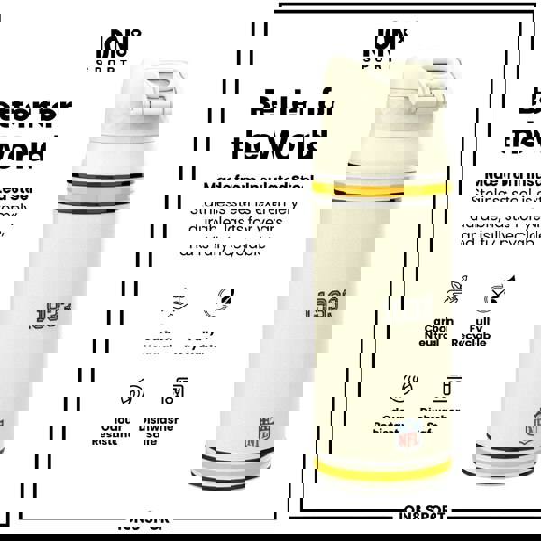 ION8 NFL x ION8 Insulated Steel Water Bottle, NFL Steelers, 750ml (24oz)