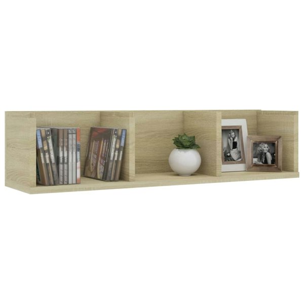 Berkfield CD Wall Shelf Sonoma Oak 75x18x18 cm Engineered Wood