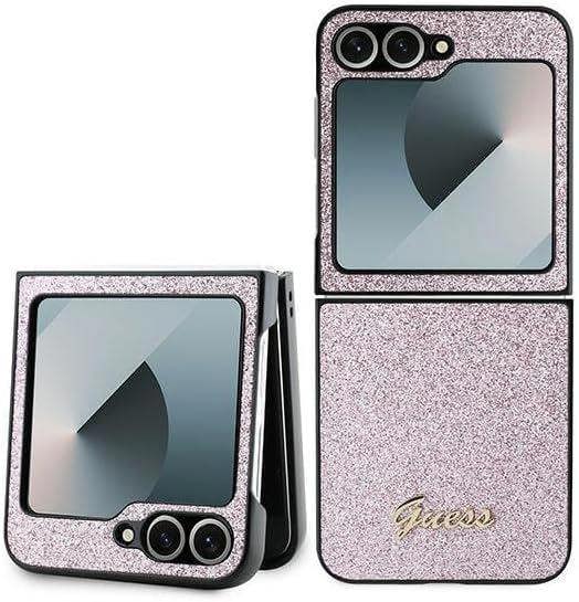 Guess 4G Glitter Script Case for Samsung Galaxy Z Flip 6 Pink - GUHCZF6HGGSHP