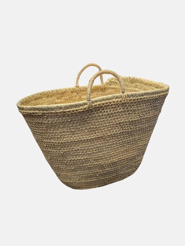 Berber Leather The Safi Large Straw and Rattan Beach Tote