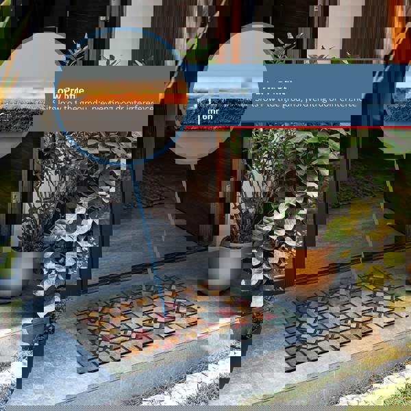 Nicoman Elegant Tile Effect Doormat - Blue Edge