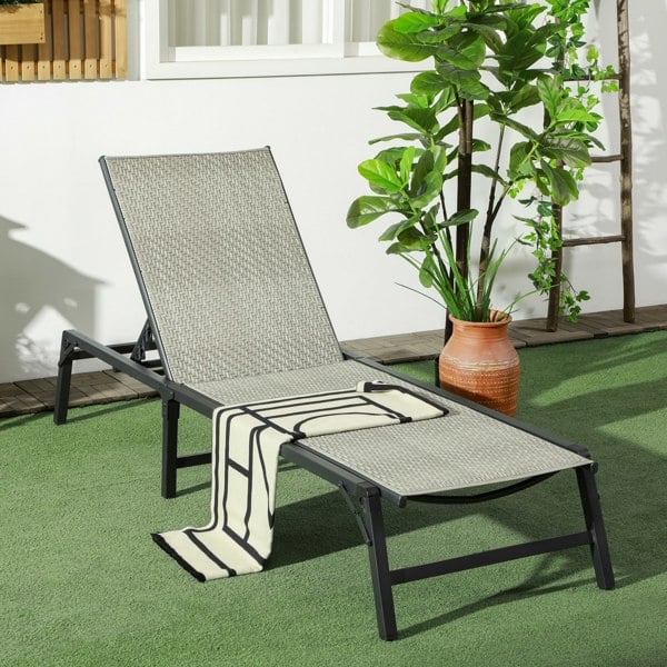 Single Rattan Lounger (Simple)