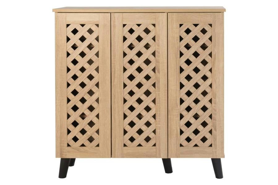 Timber Art Design Modern Shoe Storage Cabinet 3 Doors Footwear Stand Rack Unit Cupboard