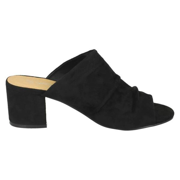 Anne Michelle Ladies Anne Michelle Mid Heel Rouched Vamp Mules