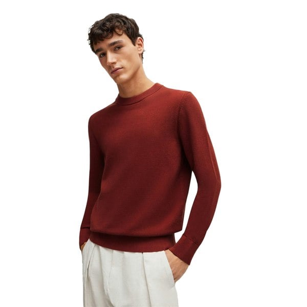 Boss Mens Ecaio-P Crew Neck Sweatshirt - Brown
