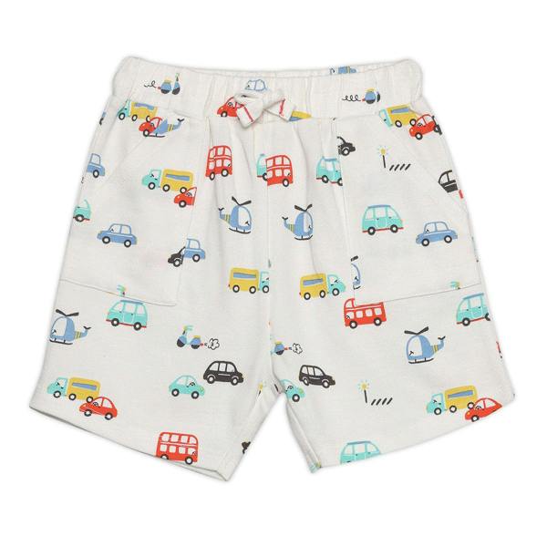 Mini Cuddles Baby Boys 3pk Vehicle Print And Solid Shorts, Multicolour