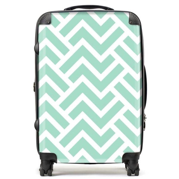 Warren Reed Green Geometric Pattern Suitcase