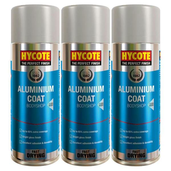 Hycote 3X Hycote Bodyshop Alumnium Coat Spray Paint 400ml