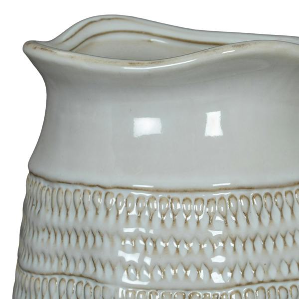 Hill Interiors Tava Hewn Cylinder Vase - White - 