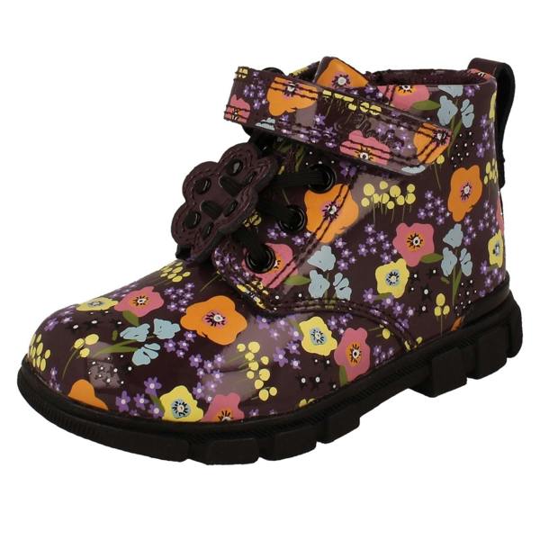Clarks Girls Clarks Floral Pattern Ankle Boots Evyn Top T