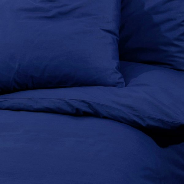 Berkfield Duvet Cover Set Navy Blue 155x220 cm Light-weight Microfiber