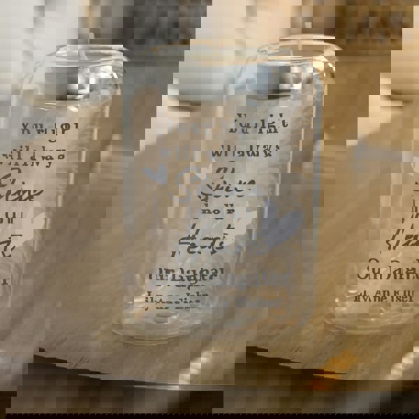 Personalised Memento Company Personalised In Our Hearts Memorial Feather Tealight Holder