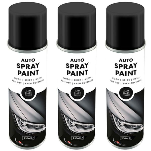 Overlay 3X Overlay Matt Black Auto Professional Spray Paint 250ml