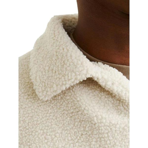 Jack And Jones Mens Teddy Fleece Long-Sleeved Sweatshirt - Oatmeal - 