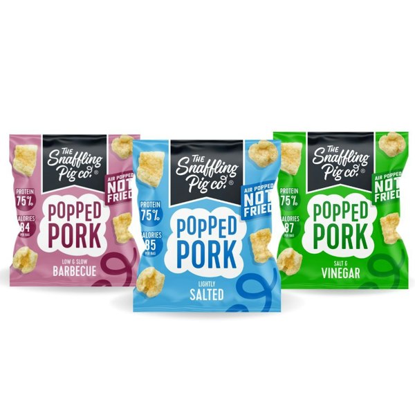 The Snaffling Pig Co Popped Pork - Mix Case | Air Popped Protein Snacks