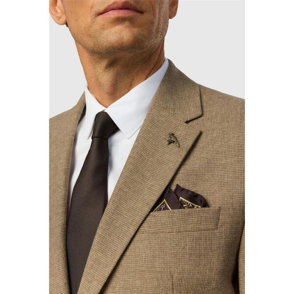 Ted Baker Tailored Fit Oatmeal Texture Puppytooth Jacket