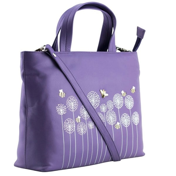 Mala Leather Moonflower Bee & Flowers Multiway Leather Grab Bag