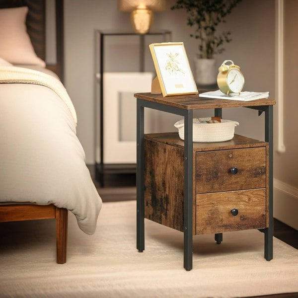 Rafaelo Mobilia Bedside Table with 2 Drawers