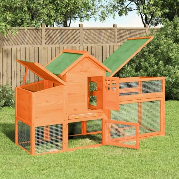 Berkfield Chicken Coop Brown 186.5x58.5x113 cm Solid Wood Pine