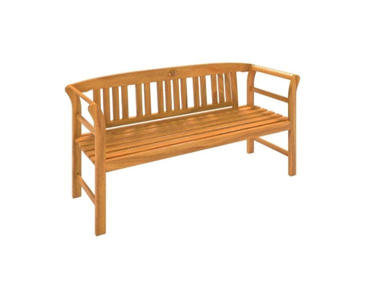 Modcraft 3 Seater Wooden Garden Bench with Armrest - 158cm