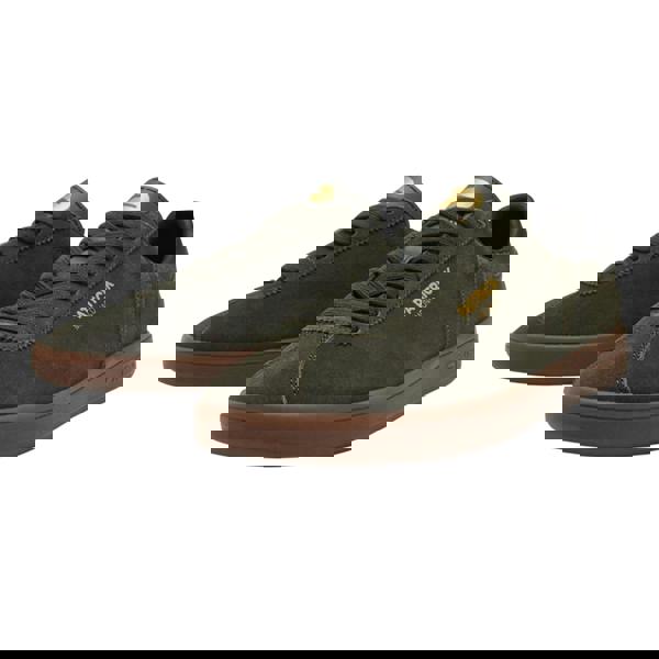 Patrick Mens Monaco Suede Cupsole Trainers - Olive/Black - 