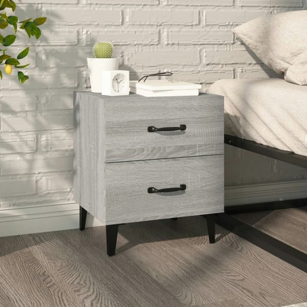 Berkfield Bedside Cabinet Grey Sonoma 40x35x47.5 cm