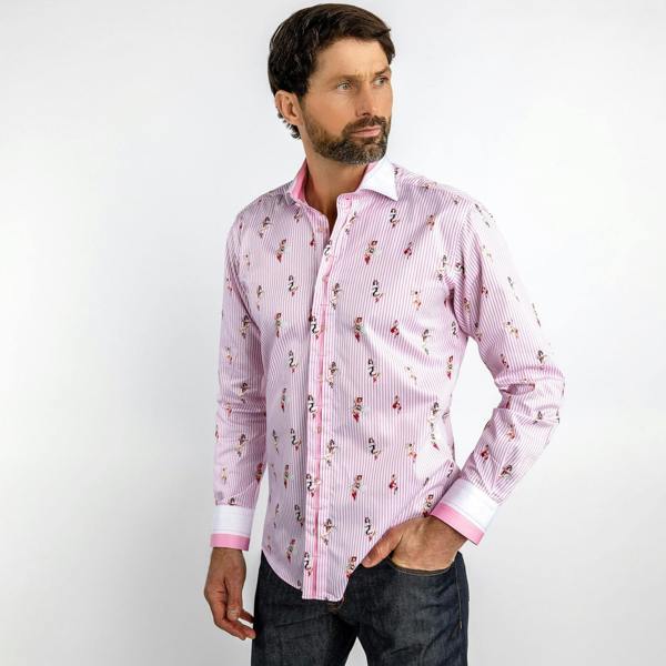 PIN UP GIRL FIREFIGHTER PRINT SHIRT - Premium Men's Patterned Shirt by Claudio Lugli | Bold Design, Tailored Fit, Best Printed Shirts