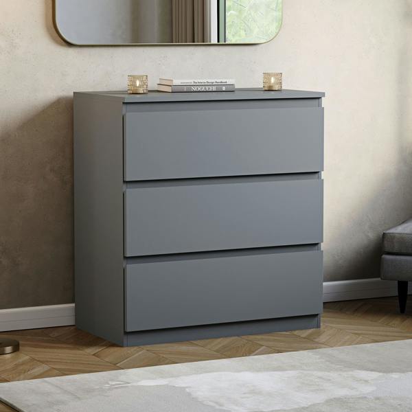 Vida Designs Denver 3 Drawer Chest, Black