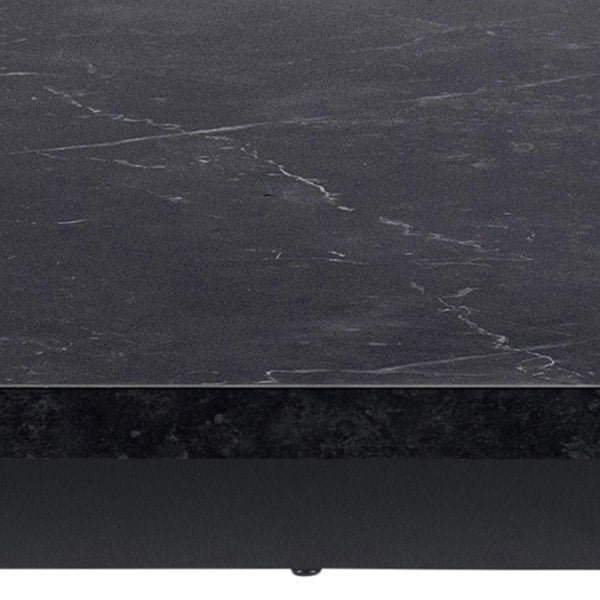 Furniture To Go Amble Dining Table with Black Marble Melamine Top & Black Legs