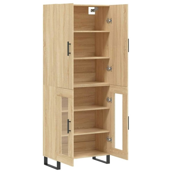 Berkfield Highboard Sonoma Oak 69.5x34x180 cm Engineered Wood