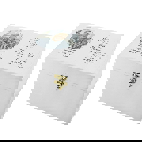 Personalised Memento Company Personalised Memorial Photo Upload White Wooden Box