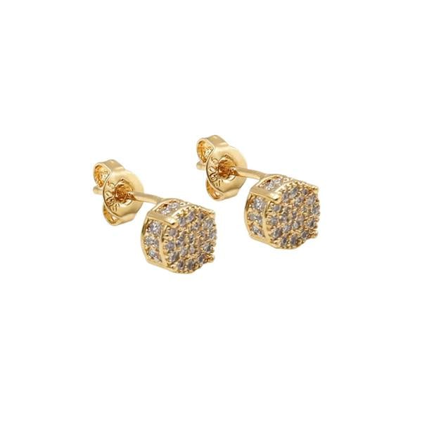 Say It With Pavé Round Earrings - Yellow Gold