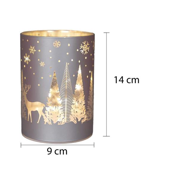 14cm Christmas Decorated Glass Vase LED Lamp with Warm White Lights for Indoor Festive Display image 6